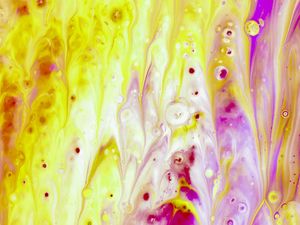 Preview wallpaper paint, fluid art, stains, liquid, yellow, purple