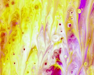 Preview wallpaper paint, fluid art, stains, liquid, yellow, purple