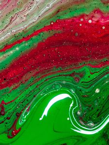 Preview wallpaper paint, fluid art, stains, liquid, green, red