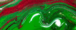 Preview wallpaper paint, fluid art, stains, liquid, green, red