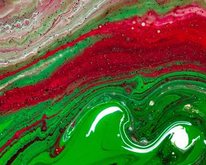 Preview wallpaper paint, fluid art, stains, liquid, green, red