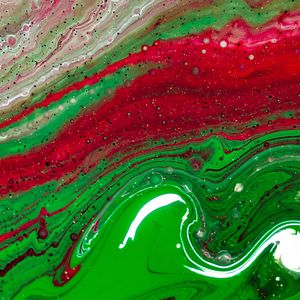 Preview wallpaper paint, fluid art, stains, liquid, green, red