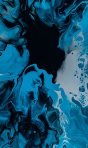 Preview wallpaper paint, fluid art, stains, liquid, blue, black, distortion