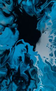 Preview wallpaper paint, fluid art, stains, liquid, blue, black, distortion