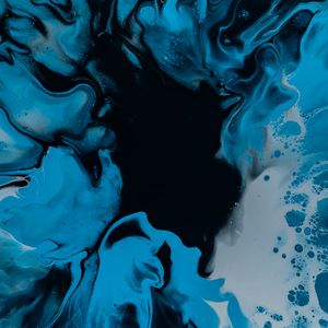 Preview wallpaper paint, fluid art, stains, liquid, blue, black, distortion