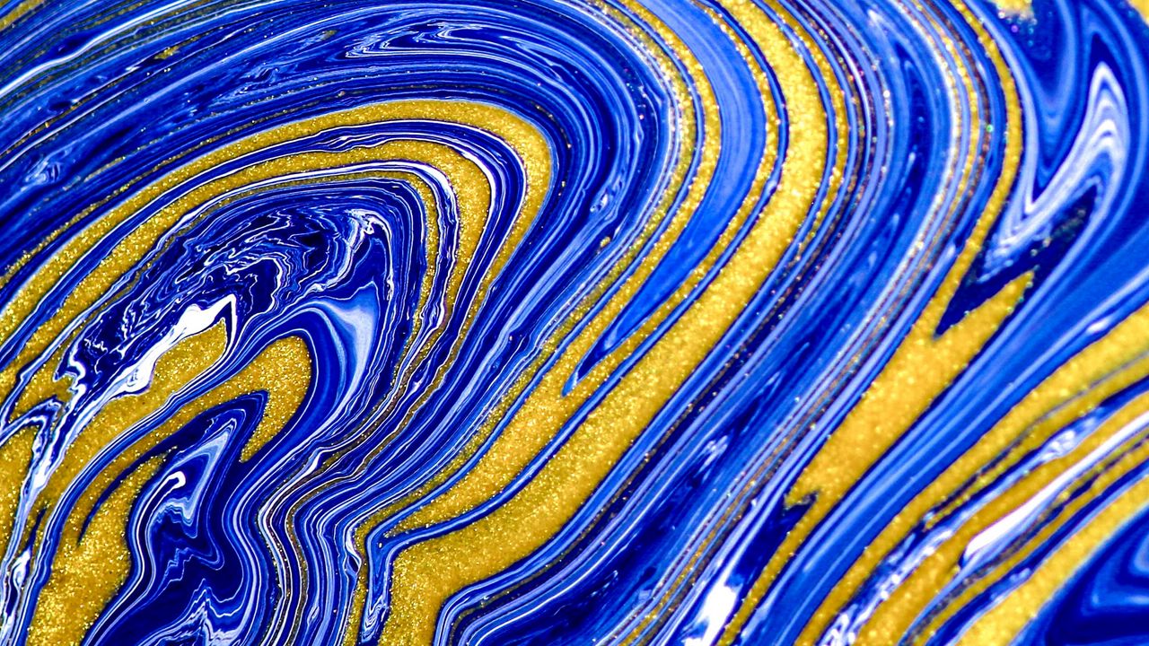Wallpaper paint, glitter, stripes, liquid, blue