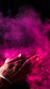 Preview wallpaper paint, holi, hands, colorful