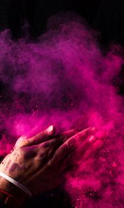 Preview wallpaper paint, holi, hands, colorful