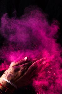 Preview wallpaper paint, holi, hands, colorful