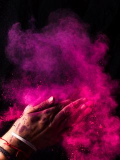 Download wallpaper 240x320 paint, holi, hands, colorful old mobile, cell  phone, smartphone hd background