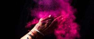 Preview wallpaper paint, holi, hands, colorful