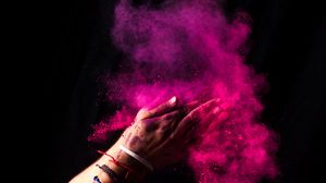 Preview wallpaper paint, holi, hands, colorful