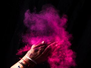 Preview wallpaper paint, holi, hands, colorful