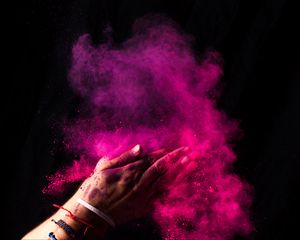 Preview wallpaper paint, holi, hands, colorful