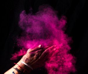 Preview wallpaper paint, holi, hands, colorful