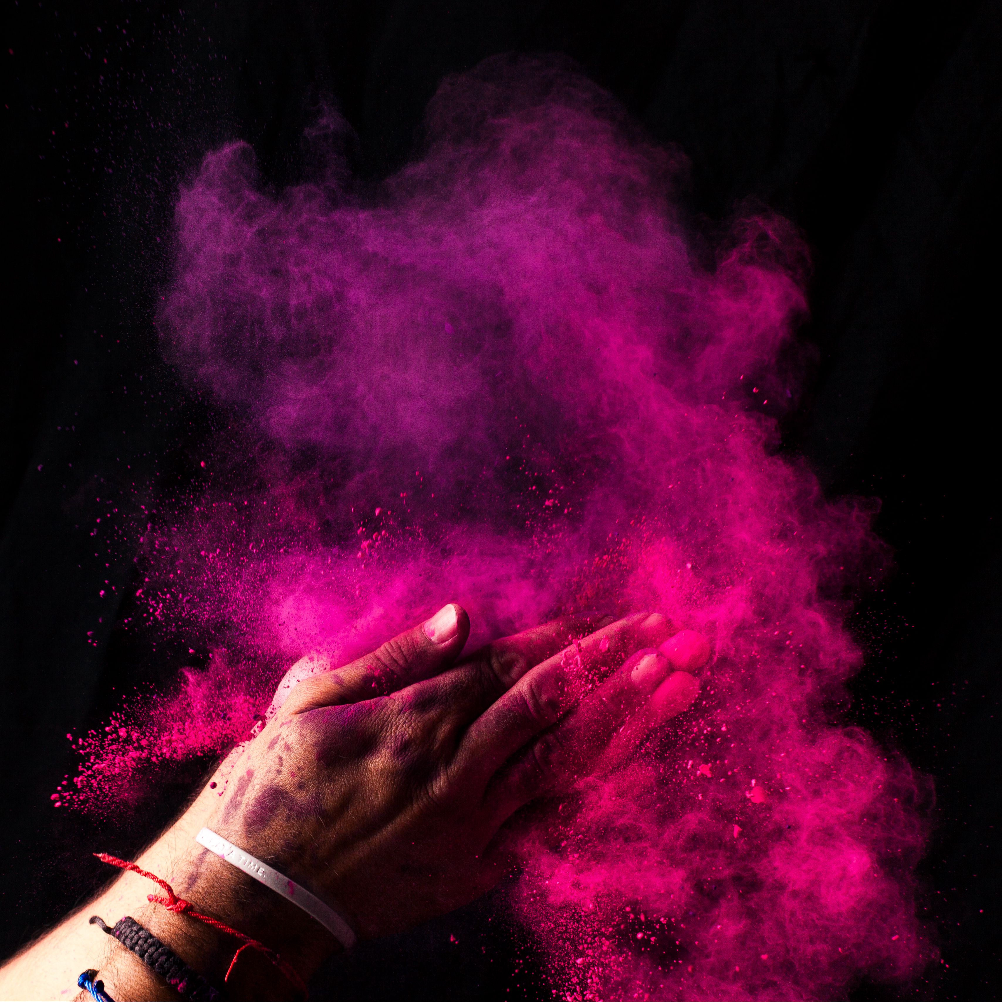 Download wallpaper 3415x3415 paint, holi, hands, colorful ipad pro 