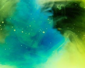 Preview wallpaper paint, ink, colorful, liquid, yellow