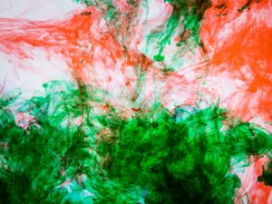 Preview wallpaper paint, ink, liquid, clots, green, red