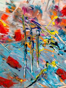 Preview wallpaper paint, lines, abstraction, chaotic, bumps, colorful