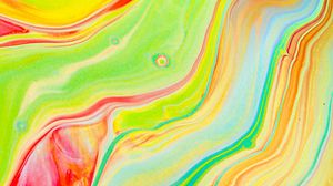 Preview wallpaper paint, lines, colorful, liquid, bright