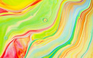 Preview wallpaper paint, lines, colorful, liquid, bright