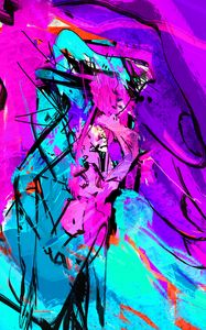 Preview wallpaper paint, lines, multicolored, canvas, abstraction