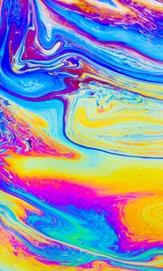 Preview wallpaper paint, lines, wavy, bright, colorful