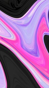 Preview wallpaper paint, lines, wavy, pink, black, lilac