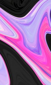 Preview wallpaper paint, lines, wavy, pink, black, lilac