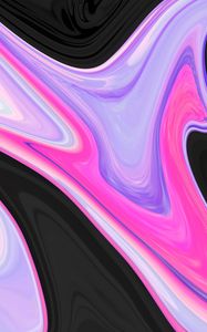 Preview wallpaper paint, lines, wavy, pink, black, lilac