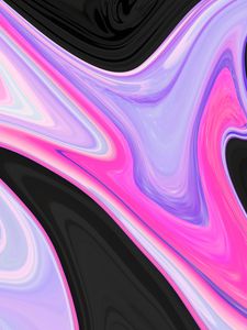 Preview wallpaper paint, lines, wavy, pink, black, lilac