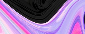 Preview wallpaper paint, lines, wavy, pink, black, lilac