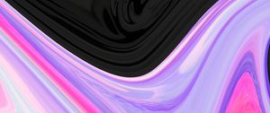 Preview wallpaper paint, lines, wavy, pink, black, lilac