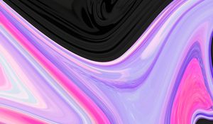 Preview wallpaper paint, lines, wavy, pink, black, lilac