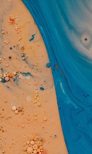 Preview wallpaper paint, liquid, bubbles, macro, yellow, blue