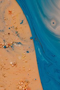 Preview wallpaper paint, liquid, bubbles, macro, yellow, blue