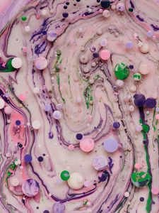 Preview wallpaper paint, liquid, bubbles, macro, mixing, colorful