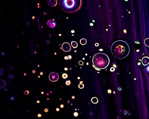 Preview wallpaper paint, liquid, bubbles, abstraction, dark