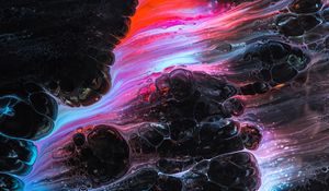 Preview wallpaper paint, liquid, bubbles, stains, abstraction