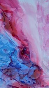 Preview wallpaper paint, liquid, bubbles, abstraction, blue, pink