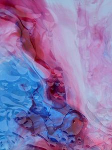 Preview wallpaper paint, liquid, bubbles, abstraction, blue, pink