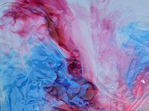 Preview wallpaper paint, liquid, bubbles, abstraction, blue, pink