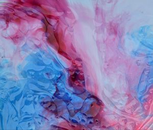 Preview wallpaper paint, liquid, bubbles, abstraction, blue, pink