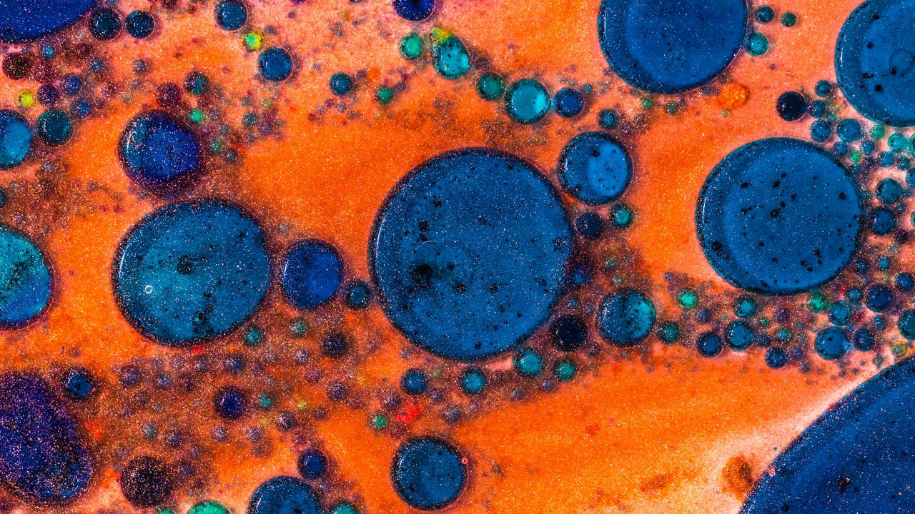 Wallpaper paint, liquid, drops, colorful, macro