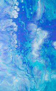 Preview wallpaper paint, liquid, fluid art, stains, spots, blue