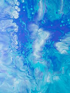 Preview wallpaper paint, liquid, fluid art, stains, spots, blue