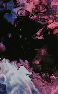 Preview wallpaper paint, liquid, fluid art, stains, multicolored, black