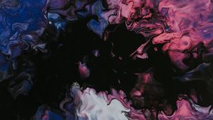 Preview wallpaper paint, liquid, fluid art, stains, multicolored, black