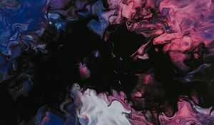 Preview wallpaper paint, liquid, fluid art, stains, multicolored, black