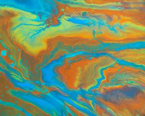 Preview wallpaper paint, liquid, fluid art, stains, blue, brown